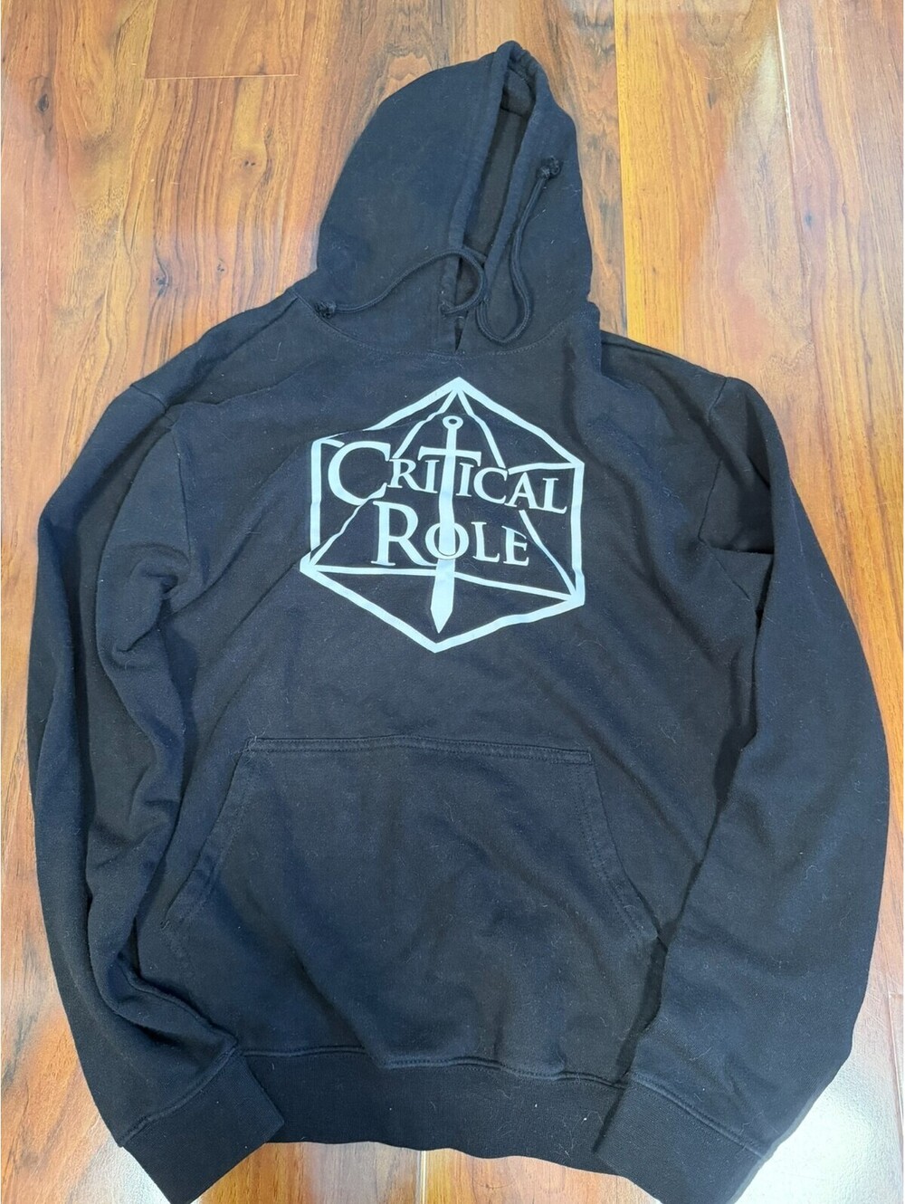 Critical Role Black Hooded Pull-Over Sweatshirt Hoodie Dice Logo SZ S